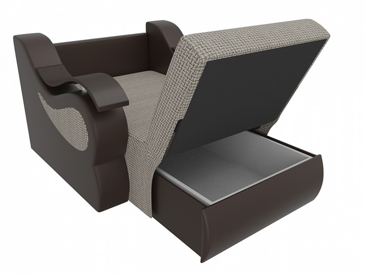 Кресло-кровать Меркурий (60), Корфу 02 (рогожка)/черный (экокожа) в Смоленске - изображение 2