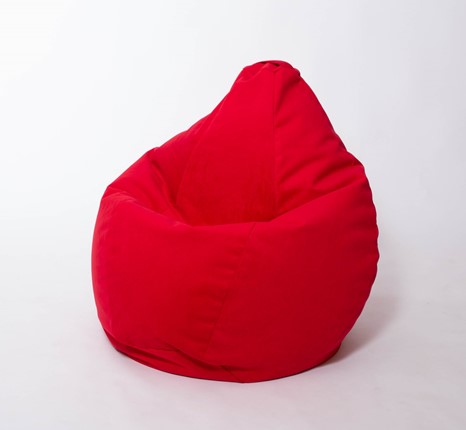 Кресло-мешок Груша большое, велюр однотон, красное в Смоленске - изображение