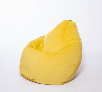 Кресло-мешок Груша большое, велюр однотон, лимонное в Смоленске