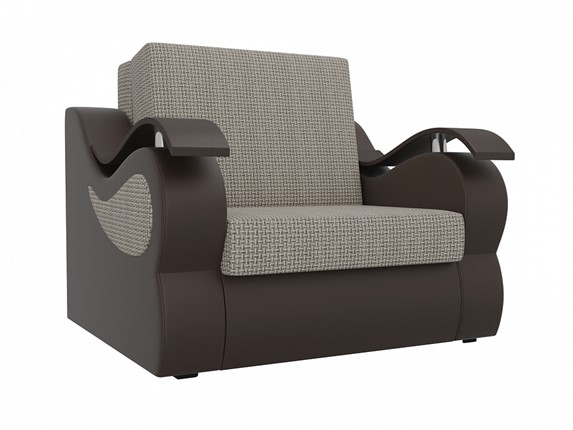 Кресло-кровать Меркурий (60), Корфу 02 (рогожка)/черный (экокожа) в Смоленске - изображение