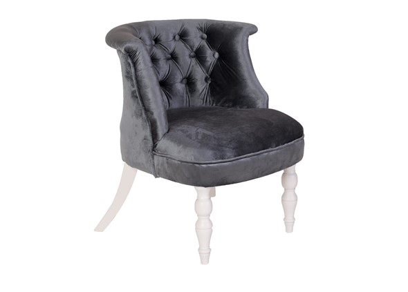 Кресло Бархат (серый бархат/белая эмаль) в Смоленске - изображение