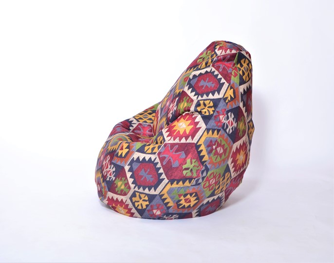 Кресло-мешок Груша среднее, велюр принт, мехико графит в Смоленске - изображение 1