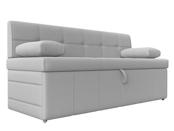 Кухонный прямой диван Лео, Белый (экокожа) в Смоленске - изображение