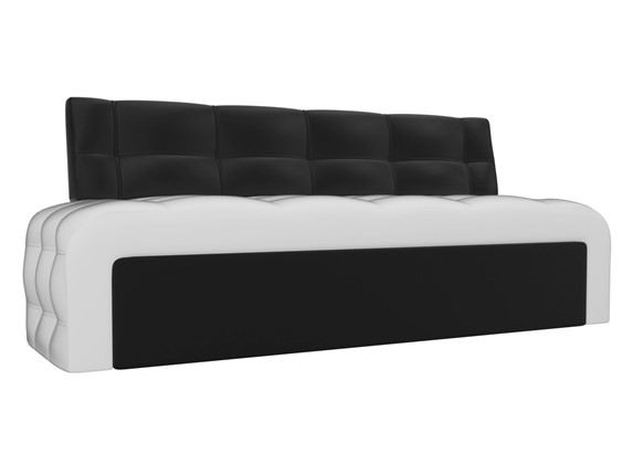 Кухонный диван Люксор, Белый/Черный (экокожа) в Смоленске - изображение