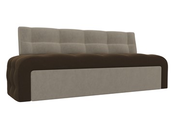 Раскладной кухонный диван Люксор, Коричневый/Бежевый (микровельвет) в Смоленске