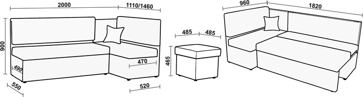 Кухонный угловой диван Нео КМ 3 с механизмом 2000*1110 в Смоленске - изображение 20