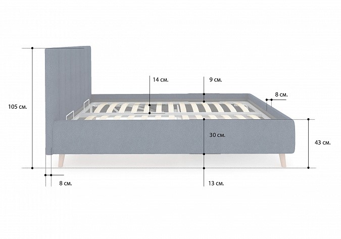 Двуспальная кровать Alma 200х200 с основанием в Смоленске - изображение 3