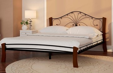 Кровать в спальню Фортуна 4 Лайт, 1600, черный/махагон в Смоленске