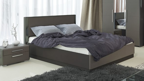 Кровать с подъемным механизмом Наоми 1600, цвет Фон серый, Джут СМ-208.01.02 в Смоленске - изображение
