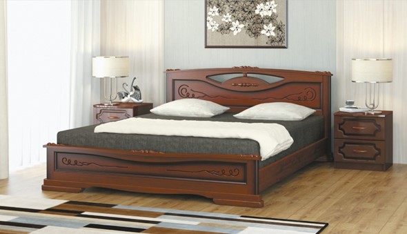 Кровать 1.5-спальная Елена-3 (Орех) 140х200 в Смоленске - изображение