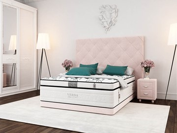 Кровать 2-х спальная Style Compact/Basement 180х200, Флок (Велсофт Винтажный розовый) в Смоленске