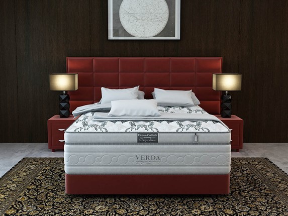 Кровать 2-спальная Chocolate/Podium M 160х200, Микровелюр (Manhattan Гранатовый) в Смоленске - изображение