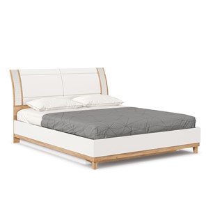 Спальная кровать Бари 1600 с подъёмным механизмом Дуб Золотой/Белый ЛД 698.220 в Смоленске