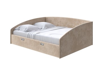 Двуспальная кровать Bono 160х200, Велюр (Лофти Тауп) в Смоленске