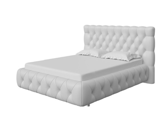 Кровать в спальню Castello 160х200, Экокожа (Белый) в Смоленске - изображение