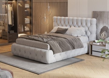 Двуспальная кровать Castello 180х200, Флок (Бентлей Светло-серый) в Смоленске