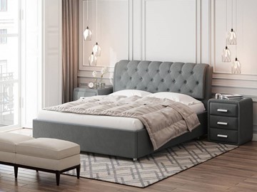 Двуспальная кровать Chester 180х200, Велюр (Monopoly Британский серый (996)) в Смоленске - предосмотр