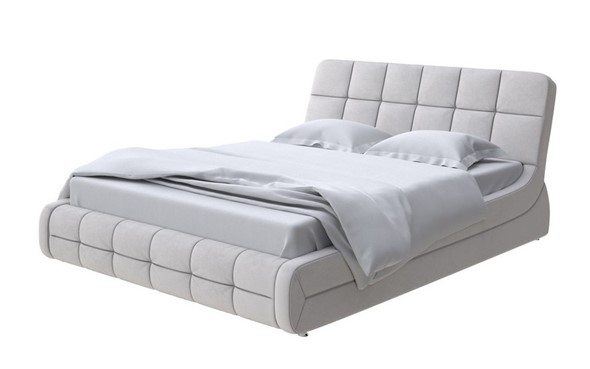 Спальная кровать Corso-6 200х200, Велюр (Ultra Серый камень) в Смоленске - изображение