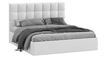 Кровать 2-спальная Эмбер тип 1 (Экокожа белая) в Смоленске
