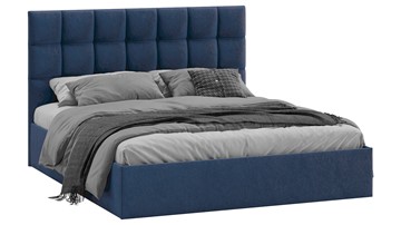 Кровать 2-спальная Эмбер тип 1 (Микровелюр Wellmart Blue) в Смоленске