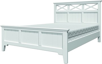 Кровать двуспальная Грация-5 с белым карнизом (Белый Античный) 160х200 в Смоленске