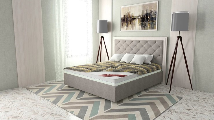 Спальная кровать Манхэттен 180х200 (с основанием), с высотой спинки - 140 см в Смоленске - изображение 2