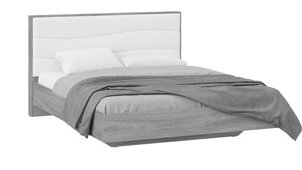 Кровать двуспальная Миранда тип 1 (Дуб Гамильтон/Белый глянец) в Смоленске - изображение