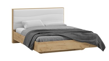 Кровать 2-спальная Миранда тип 1 (Дуб крафт золотой/Белый глянец) в Смоленске