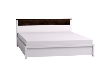 Двуспальная кровать Норвуд 31 с гибкими ламелями дерево, Белый-Орех шоколадный в Смоленске