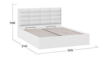 Кровать двуспальная с подъемным механизмом Агата тип 1 (Белый) в Смоленске - предосмотр 3