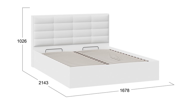 Кровать двуспальная с подъемным механизмом Агата тип 1 (Белый) в Смоленске - изображение 3