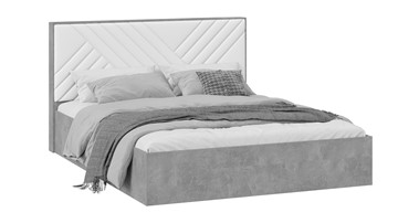 Кровать 2-спальная с подъемным механизмом Хилтон Тип 1 с заглушиной (Ателье светлый/Белый) в Смоленске - предосмотр