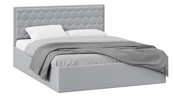Кровать спальная с подъемным механизмом Порто (Велюр Confetti Silver) с заглушиной в Смоленске