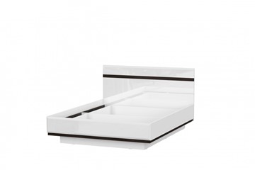 Кровать в спальню Соло универсальная 1,6х2,0, белый/белый глянец/венге в Смоленске