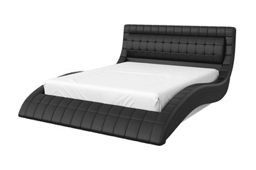 Кровать 2-спальная Виргиния 160х200 (кожзам черный) с основанием в Смоленске
