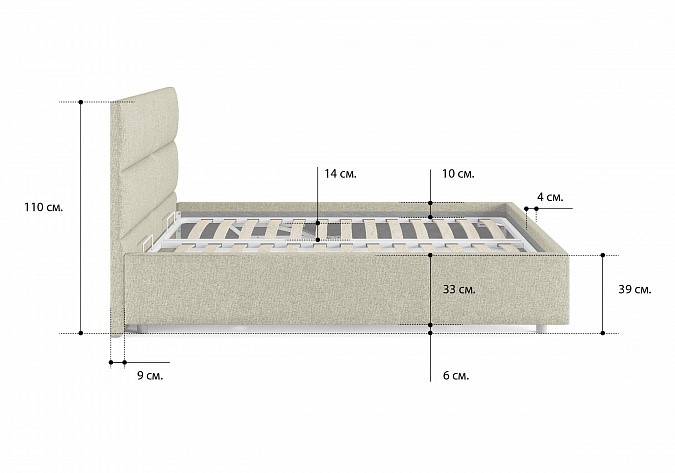 Кровать с подъемным механизмом Omega 140х200 в Смоленске - изображение 2