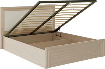 Кровать с подъемным механизмом Глэдис М32 (Шимо светлый/Белый текстурный) в Смоленске - предосмотр 1