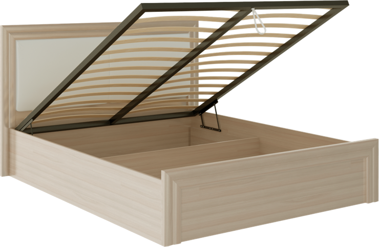 Кровать с подъемным механизмом Глэдис М32 (Шимо светлый/Белый текстурный) в Смоленске - изображение 1