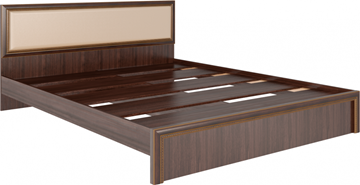 Кровать двуспальная Беатрис М09 с мягким изголовьем (Орех Гепланкт) в Смоленске