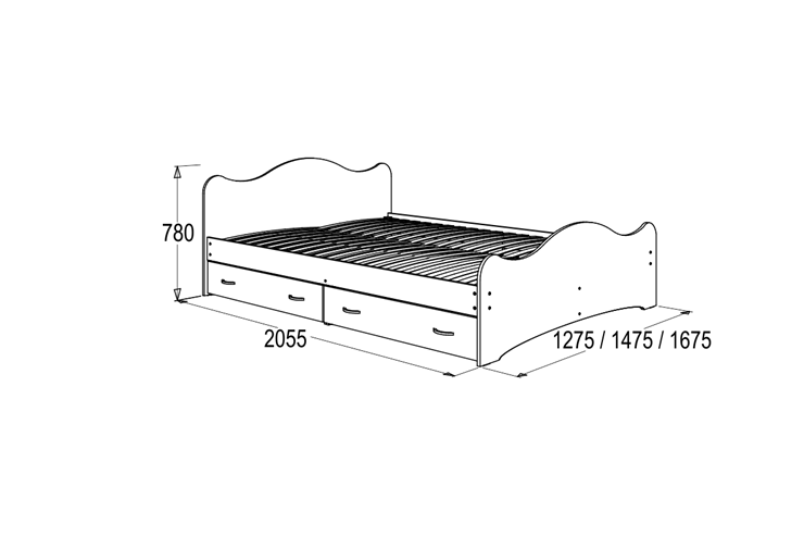 Кровать односпальная 6 с ящиками, 80х200 Венге с основанием в Смоленске - изображение 1