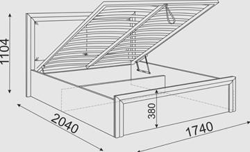 Кровать с подъемным механизмом Глэдис М32 (Шимо светлый/Белый текстурный) в Смоленске - предосмотр 2