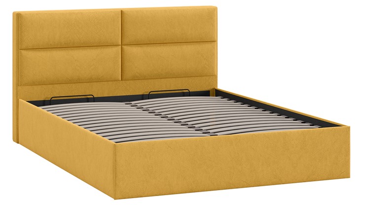 Кровать с подъемным механизмом Глосс Тип 1 (Микровелюр Wellmart Yellow) в Смоленске - изображение 2