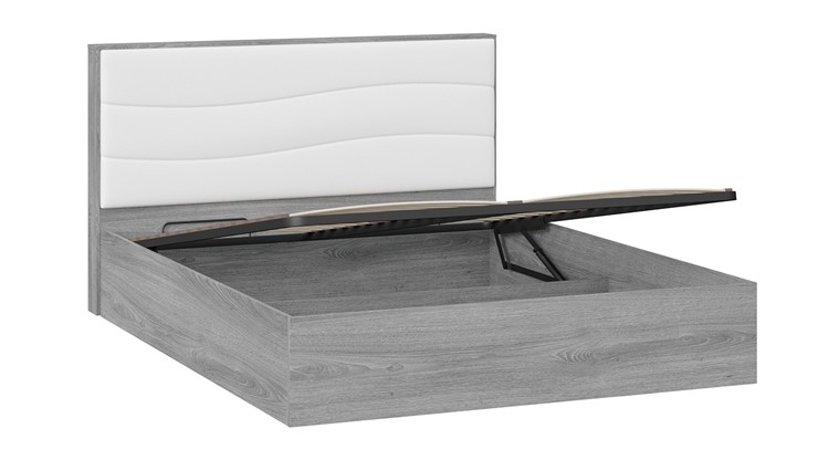 Кровать с подъемным механизмом Миранда тип 1 (Дуб Гамильтон/Белый глянец) в Смоленске - изображение 3