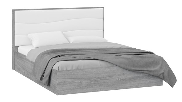 Кровать с подъемным механизмом Миранда тип 1 (Дуб Гамильтон/Белый глянец) в Смоленске - изображение