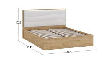 Кровать с подъемным механизмом Миранда тип 1 (Дуб крафт золотой/Белый глянец) в Смоленске - предосмотр 1