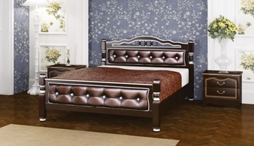 Кровать спальная Карина-11 (Орех Темный, обивка бриллиант) 160х200 в Смоленске