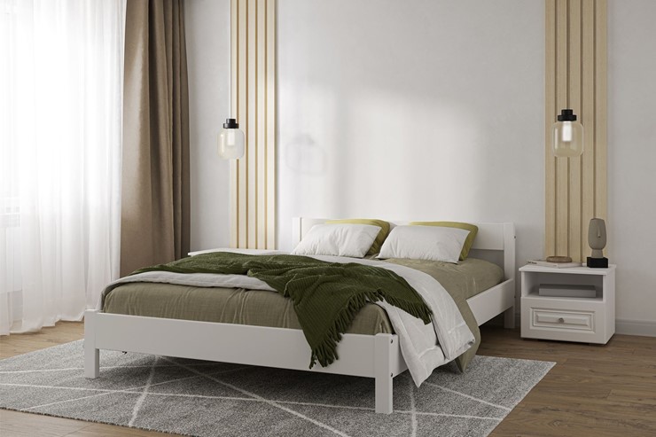 Спальная кровать Эби (Белый античный) 160х200 в Смоленске - изображение 2