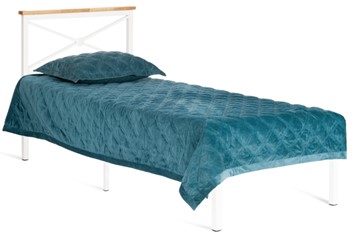 Спальная кровать Iris (mod.9311) дерево гевея/металл, 90*200 см (Single bed), Белый (White) в Смоленске