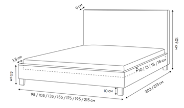 Кровать спальная Lino 140х200, Велюр (Monopoly Прованский синий (792)) в Смоленске - предосмотр 1