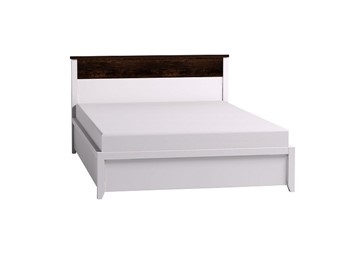 Полутороспальная кровать Норвуд 33 с гибкими ламелями металл, Белый-Орех шоколадный в Смоленске